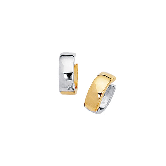 14K Yelllow & Gold Polished Chunky Reversible Huggie Earring