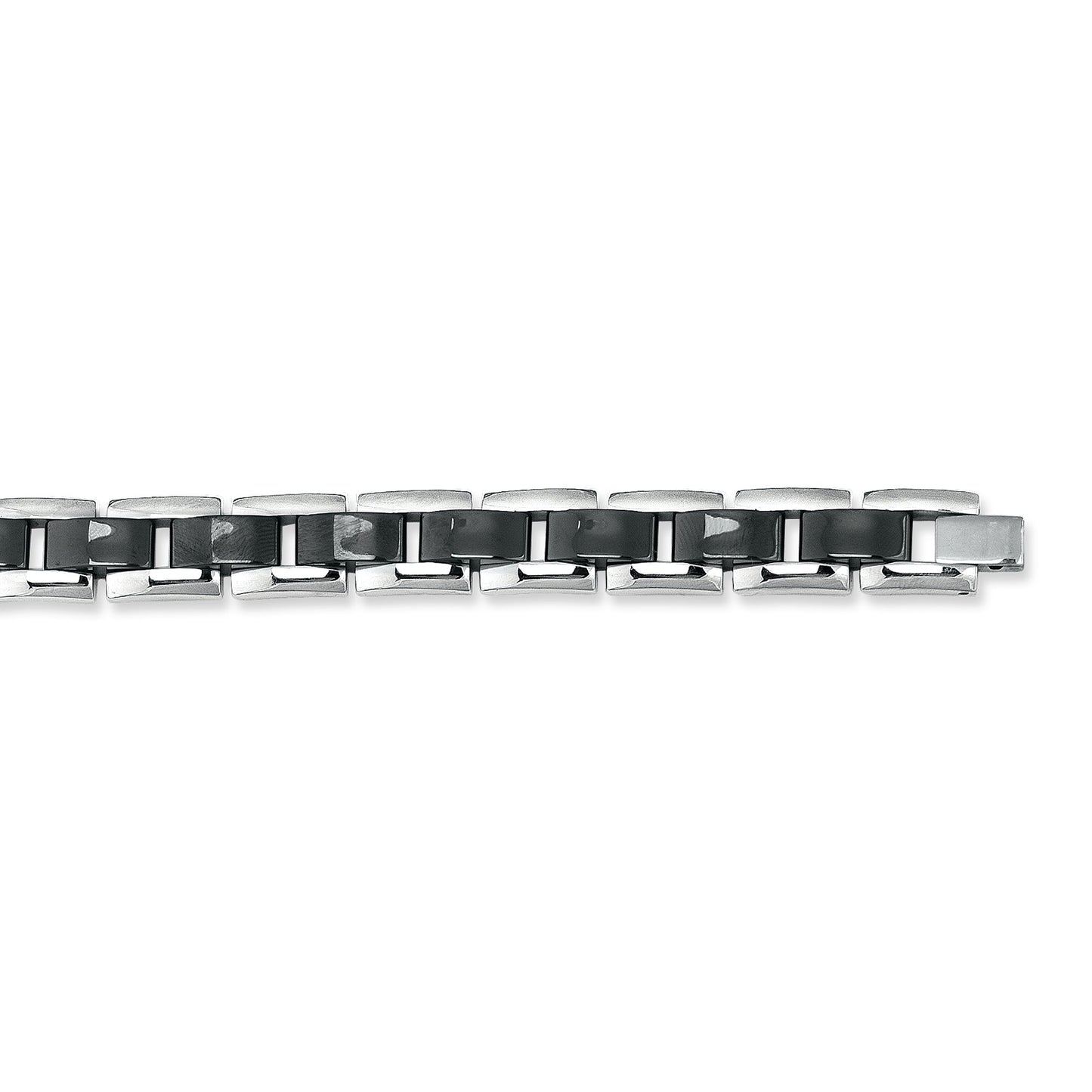 Stainless Steel Two-tone Polished Railroad Bracelet