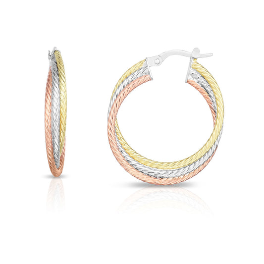 14K Gold Twist Hoop Earring