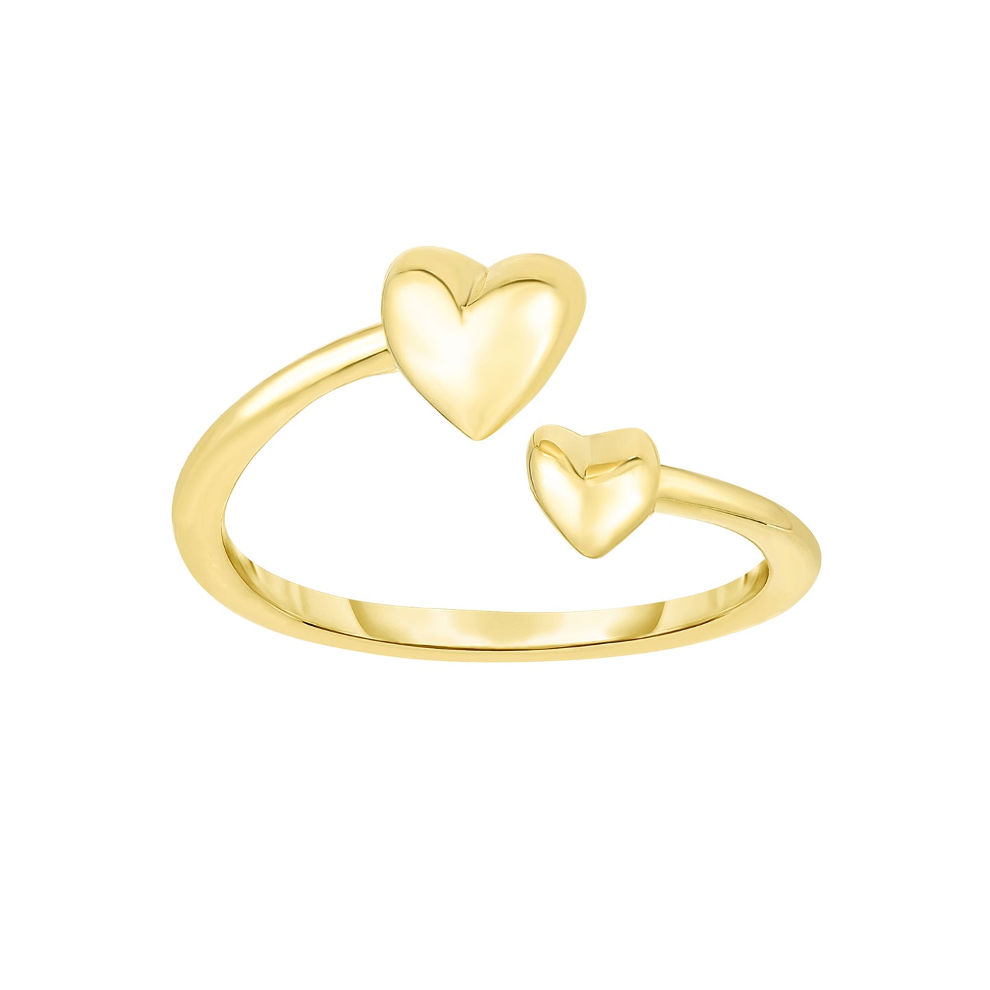 14K Yellow Gold Heart Bypass Toe Ring