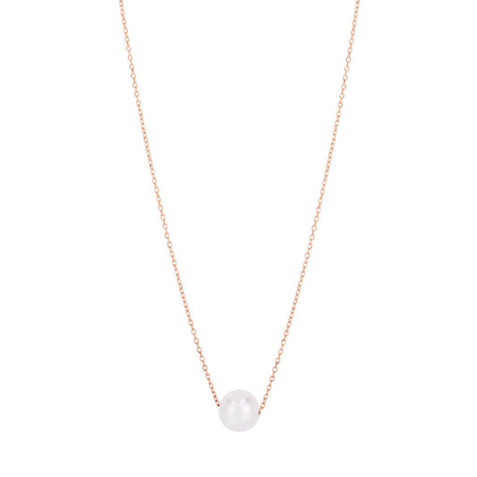 14K Gold Pearl Solitaire Necklace