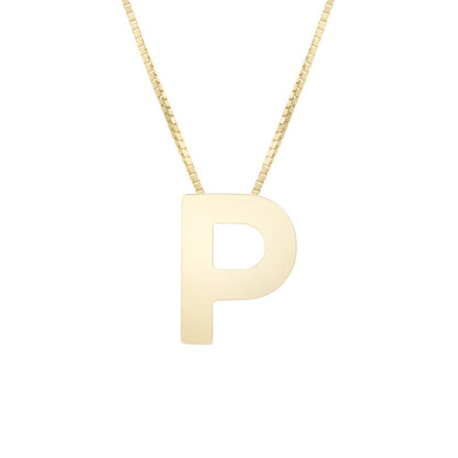 14K Gold Yours Truly Block Letter Initial Letter Necklace