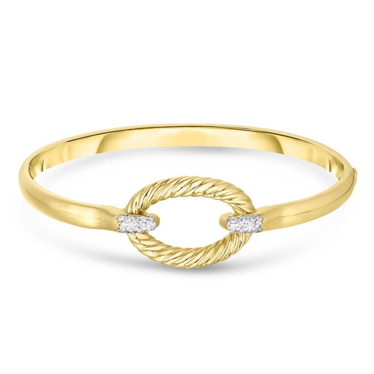 14K Yelow Gold Italian Cable Bangle